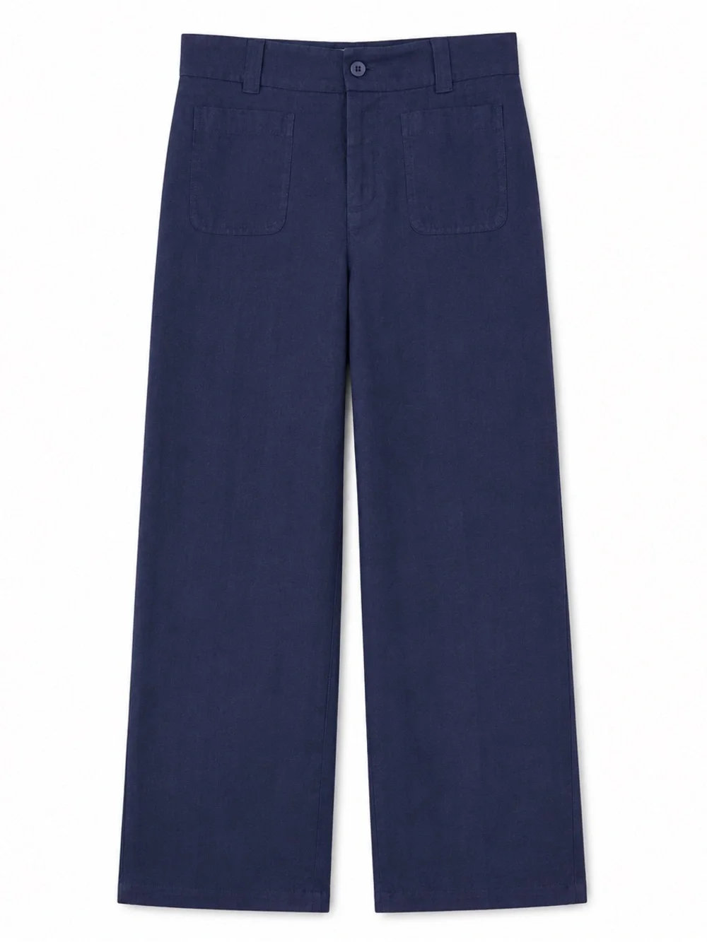 Nicole Miller Navy 100% Linen High Rise Wide Leg Pants Size 10